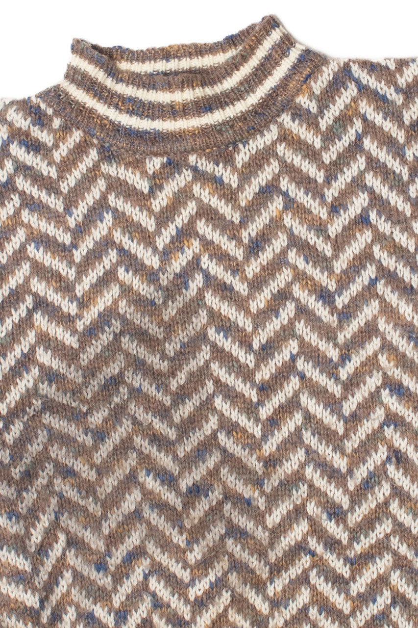 Vintage Mock Neck Geometric 80s Sweater