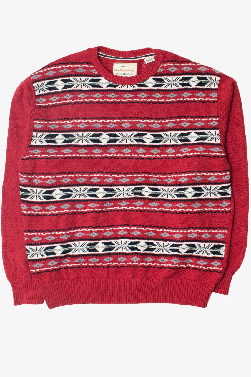 Red Black And White 80s Sweater