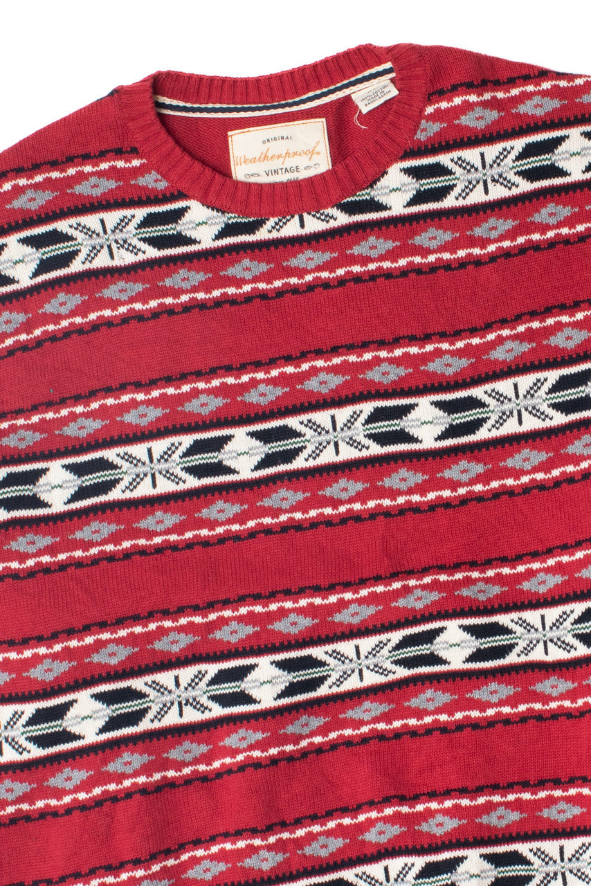Red Black And White 80s Sweater