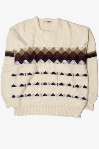 Vintage Diamond Pattern HD Sharma 80s Sweater