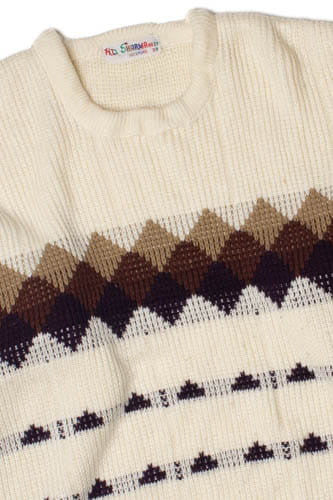Vintage Diamond Pattern HD Sharma 80s Sweater