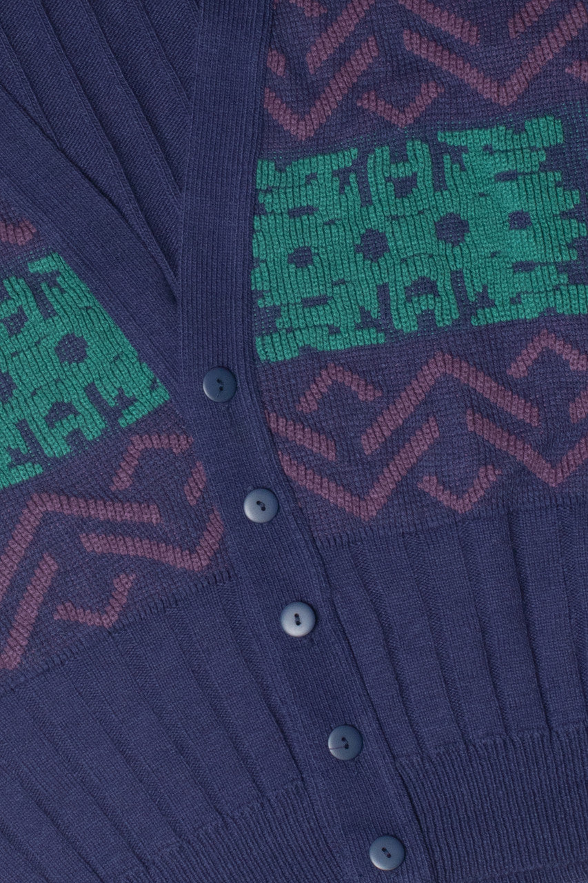 Vintage Navy Blue Gitano 80s Cardigan Sweater