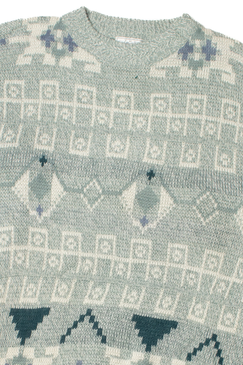 Vintage Soft Mint Geometric 80s Sweater