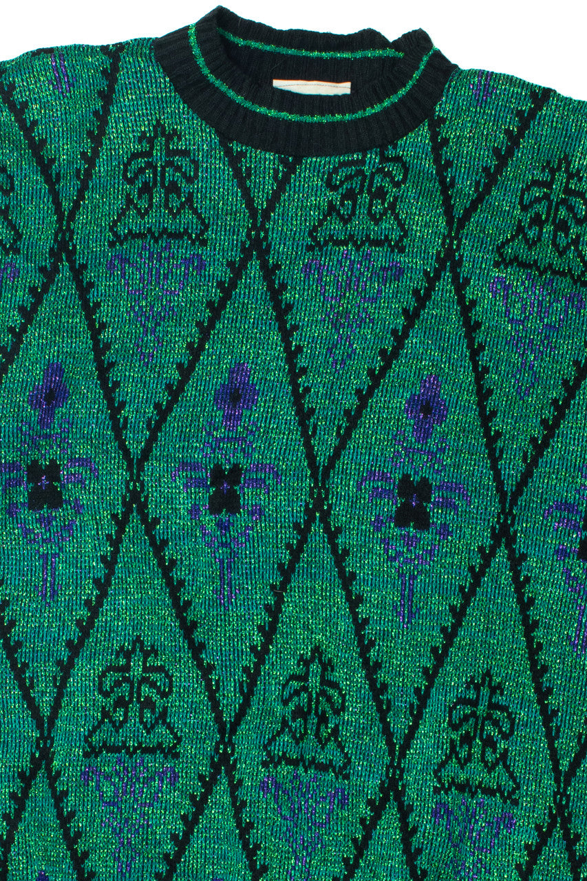 Vintage Shimmery Metallic 80s Sweater