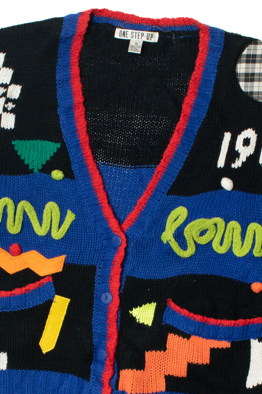 Vintage "1960" Graphic Doodles 80s Sweater