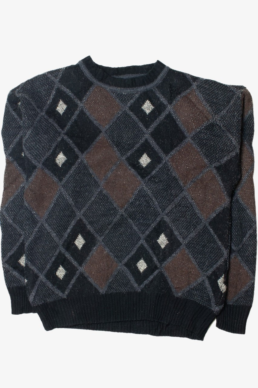 Vintage Neutral Diamond Knit Cambridge Classics 80s Sweater