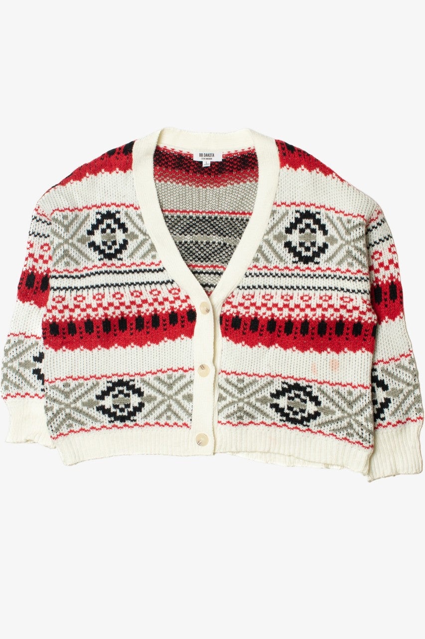 BB Dakota Geometric Pattern Cardigan Sweater