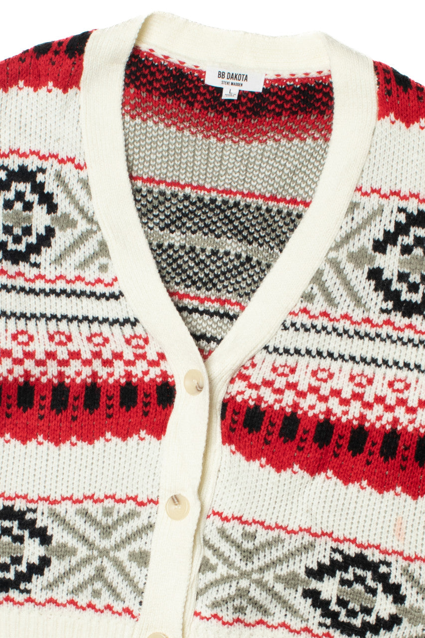 BB Dakota Geometric Pattern Cardigan Sweater