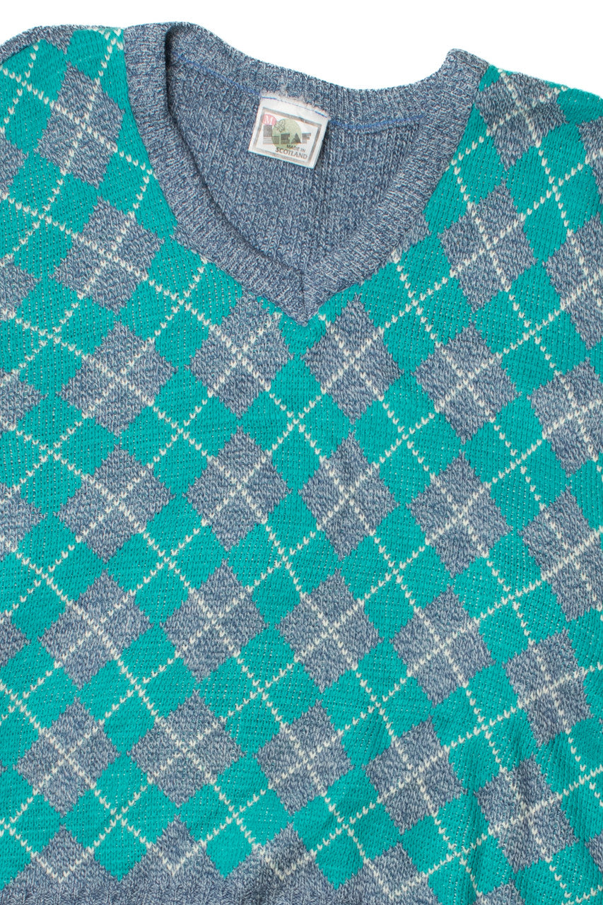 Vintage Argyle 80s Sweater