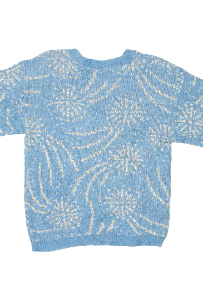 Vintage Sparkly Snowflakes 80s Sweater