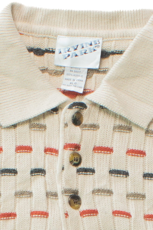 Vintage Irvine Park Polo Collar 80s Sweater 4397