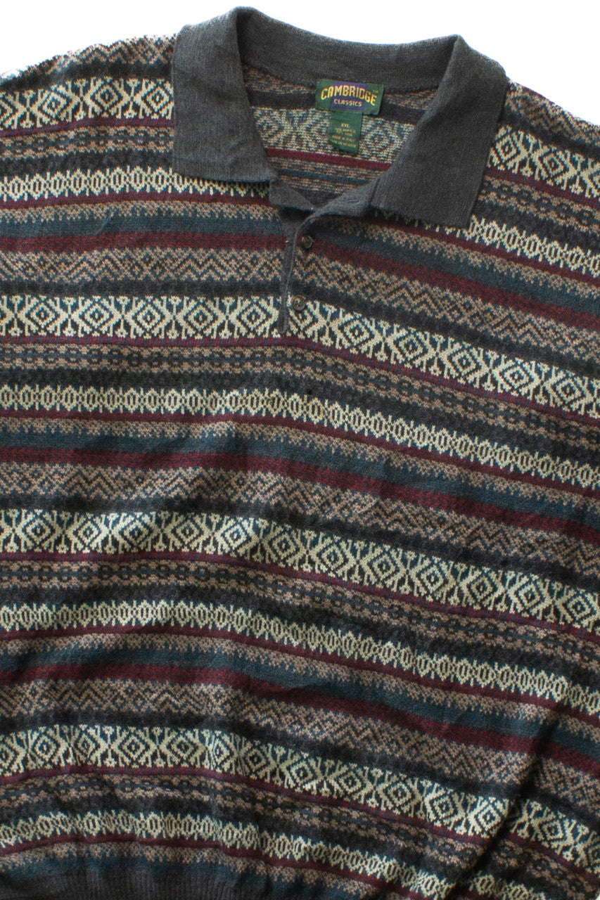 Vintage Cambridge Classics Polo Collar 80s Sweater