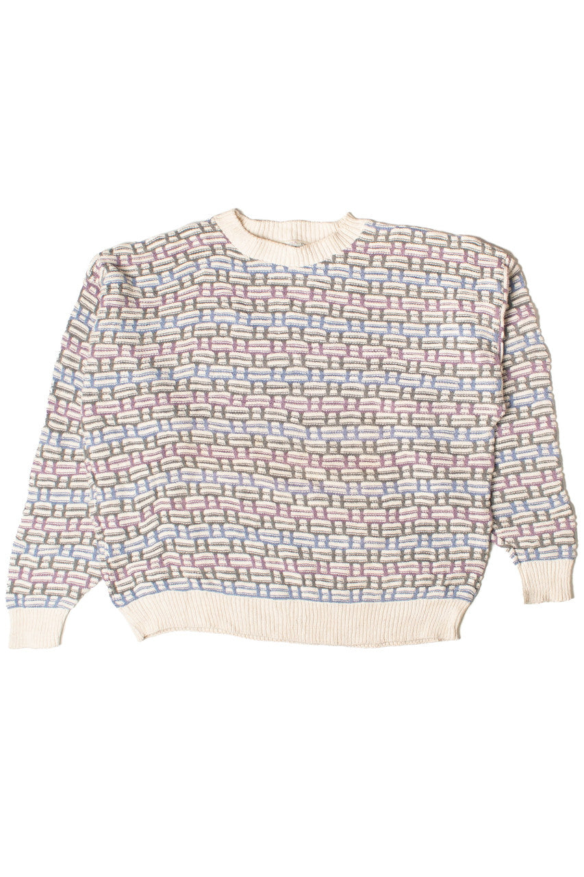 Vintage Weave Pattern Steeple Chase 80s Sweater