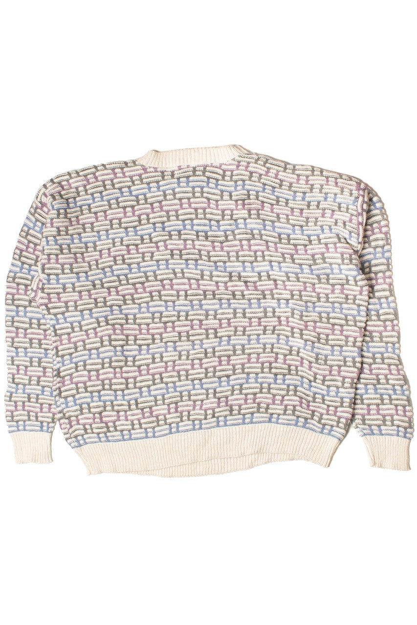 Vintage Weave Pattern Steeple Chase 80s Sweater