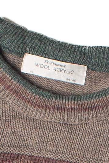 Vintage St. Bernard Abstract Multi Knit Striped 80s Sweater