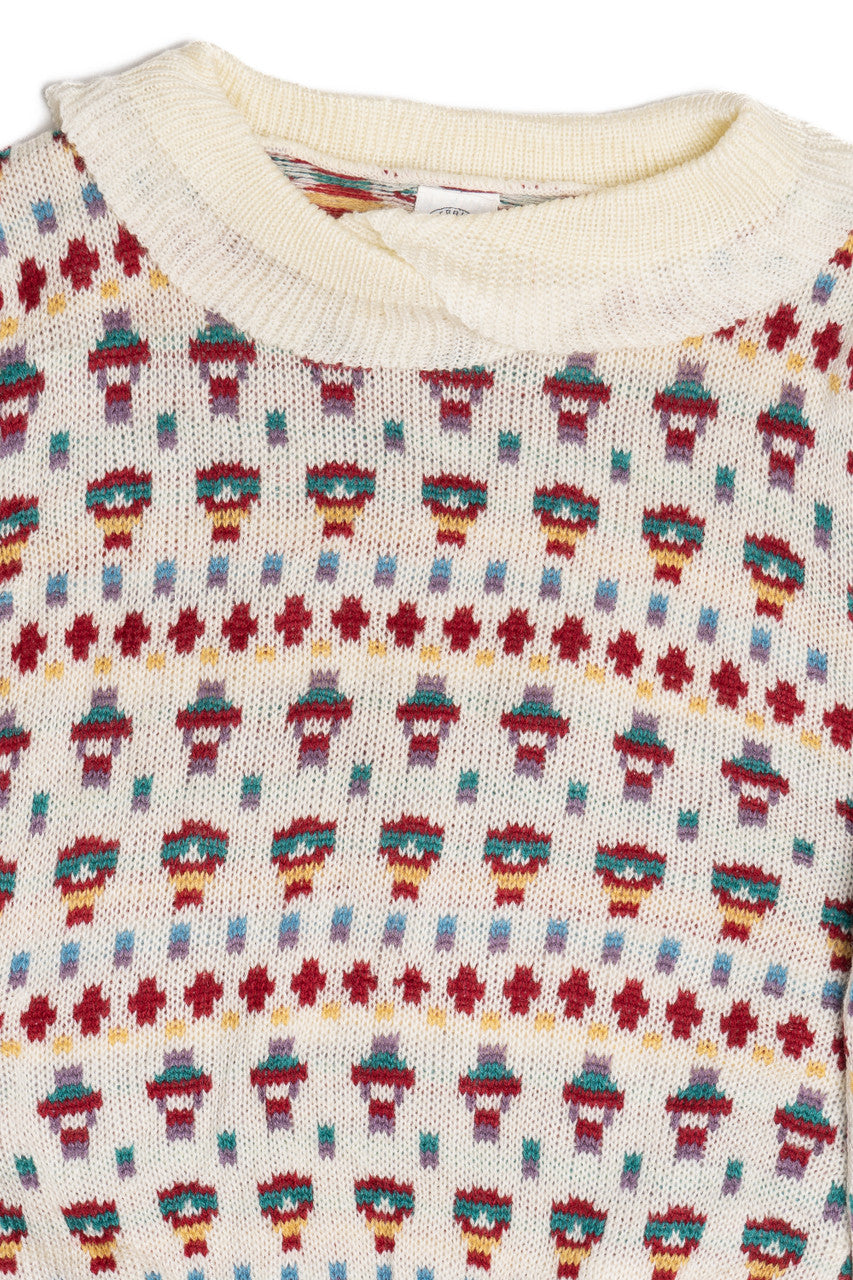 Vintage Flutter Collar Berries 80s Sweater