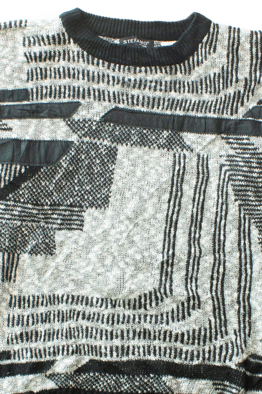 Vintage Black & White Patch 80s Sweater (1980s)