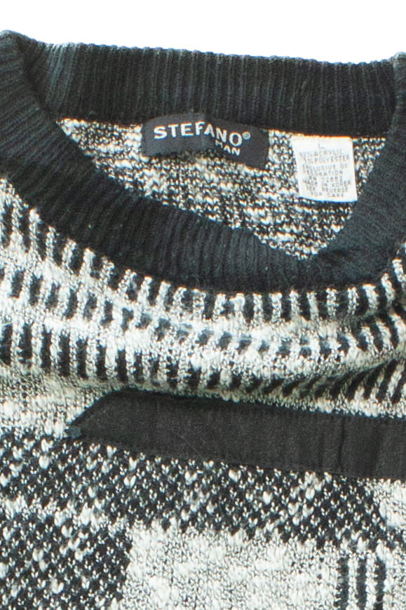 Vintage Black & White Patch 80s Sweater (1980s)