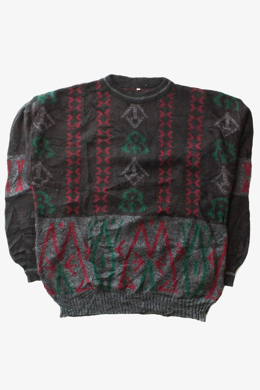 Vintage Green & Red Shapes 80s Sweater (1980s)