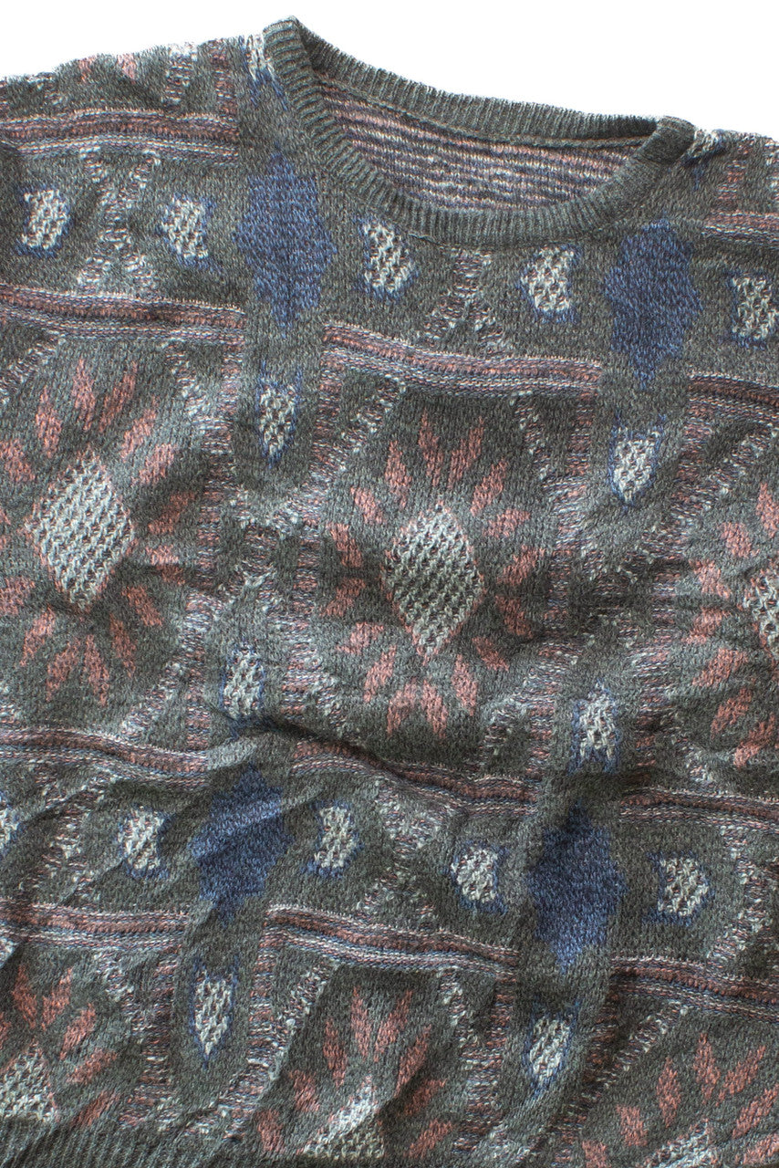 Vintage Gray & Pink 80s Sweater (1980s)