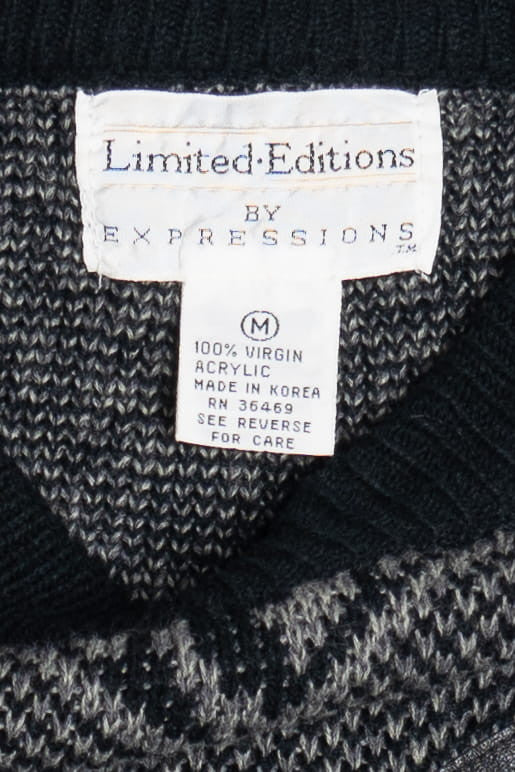Vintage Expressions Leather Detail 80s Sweater