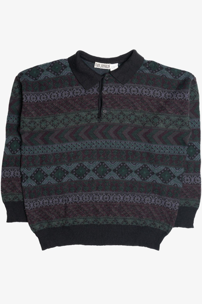 Vintage Haye Johnson Geometric Striped 80s Sweater