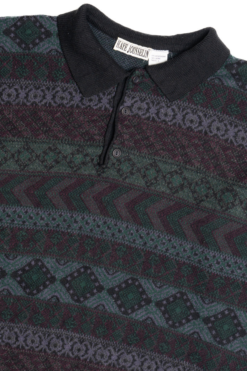 Vintage Haye Johnson Geometric Striped 80s Sweater