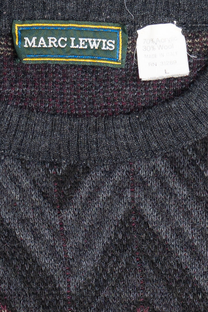 Vintage Argyle Marc Lewis 80s Sweater