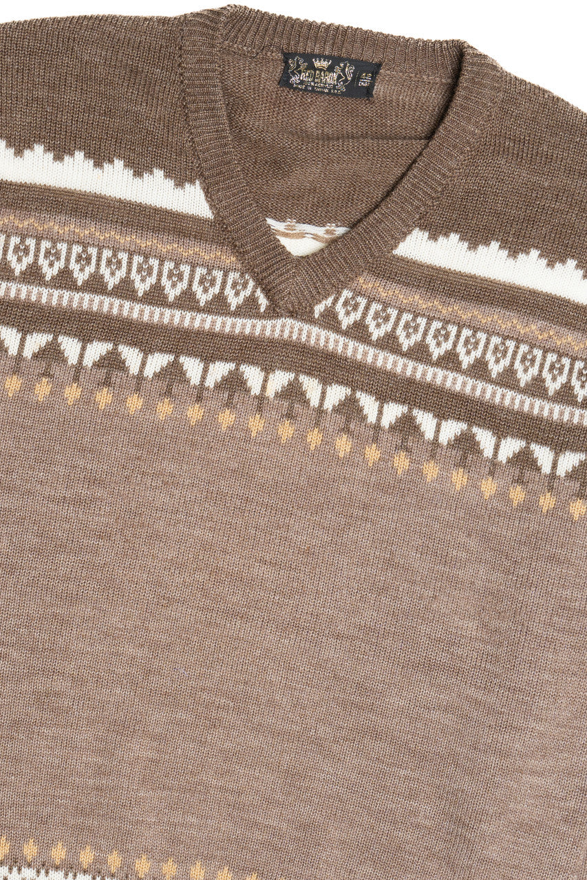 Vintage Red Baron V-Neck 80s Sweater