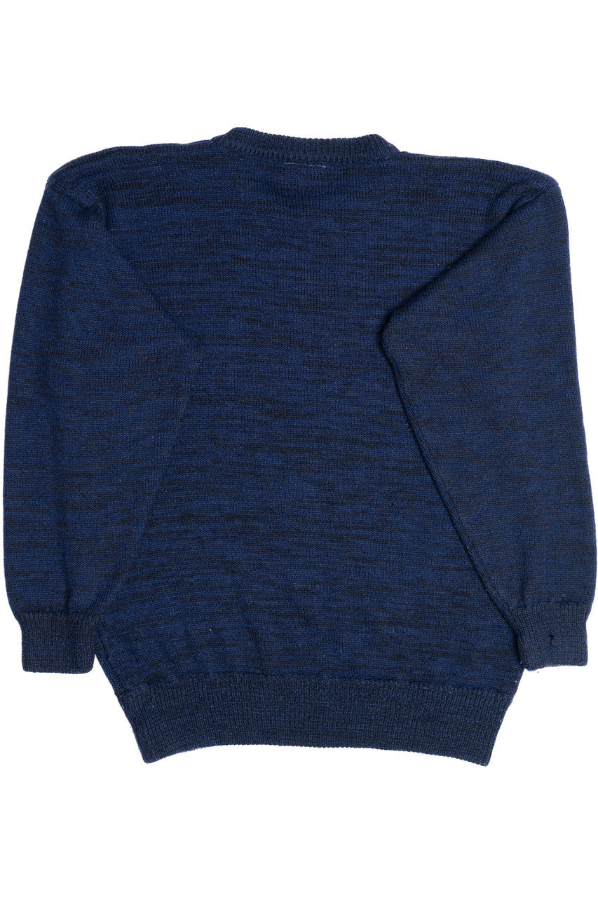 Vintage Navy Knit Graphic 80s Sweater