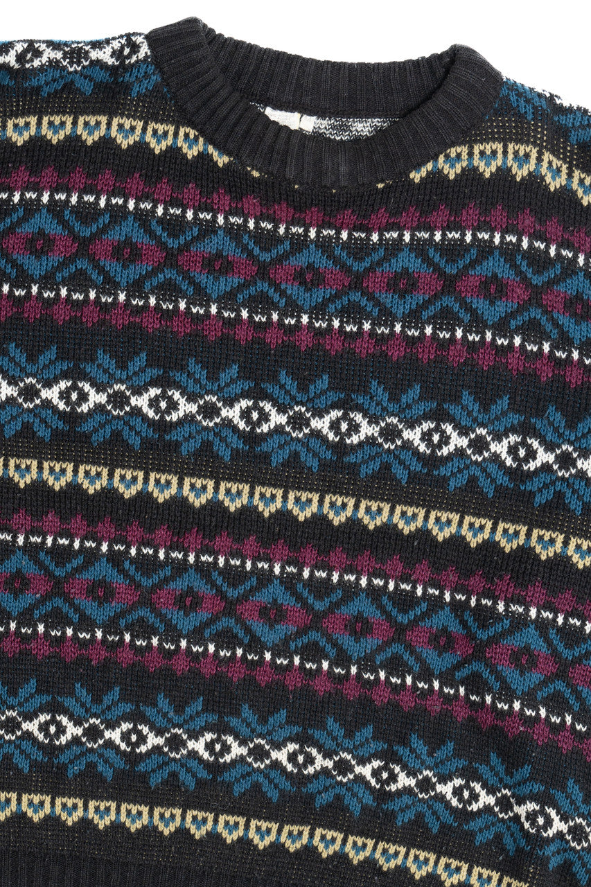 Vintage Geometric Striped 80s Sweater 4558