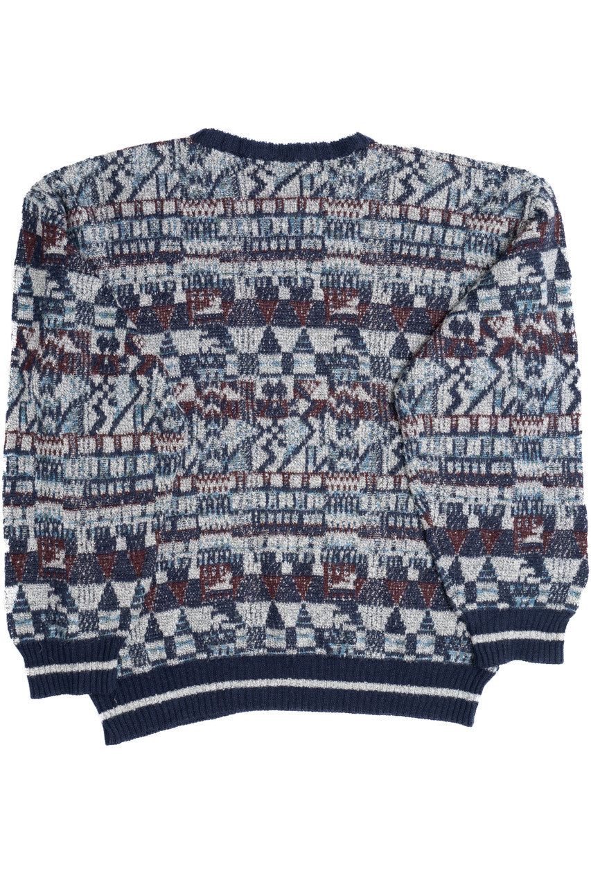 Vintage Filant Blue & Maroon 80s Sweater