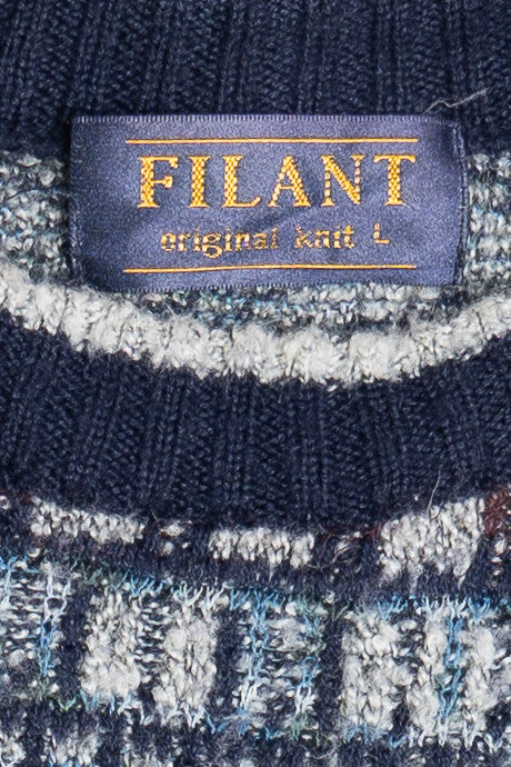 Vintage Filant Blue & Maroon 80s Sweater