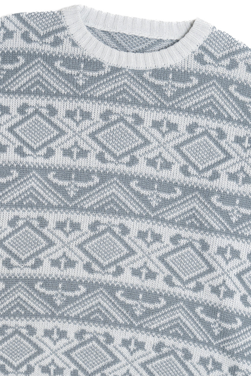 Vintage Gray Geometric 80s Sweater 4566