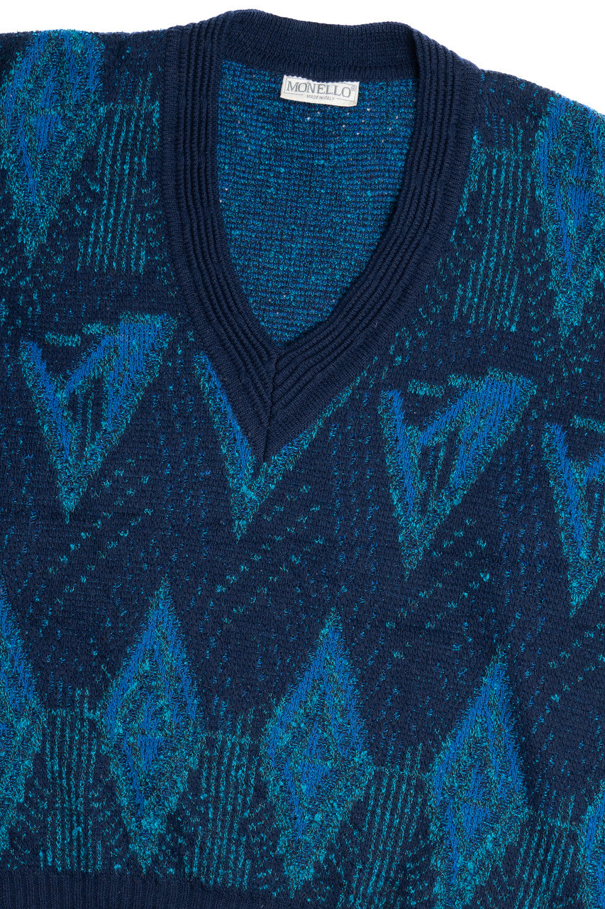 Vintage Monello V-Neck 80s Sweater