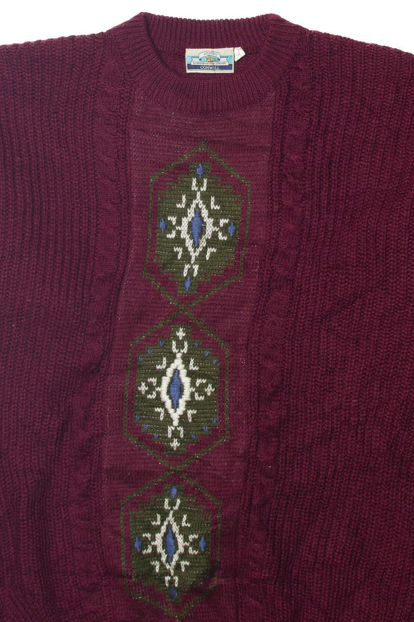 Vintage Conwell Cable Knit 80s Sweater