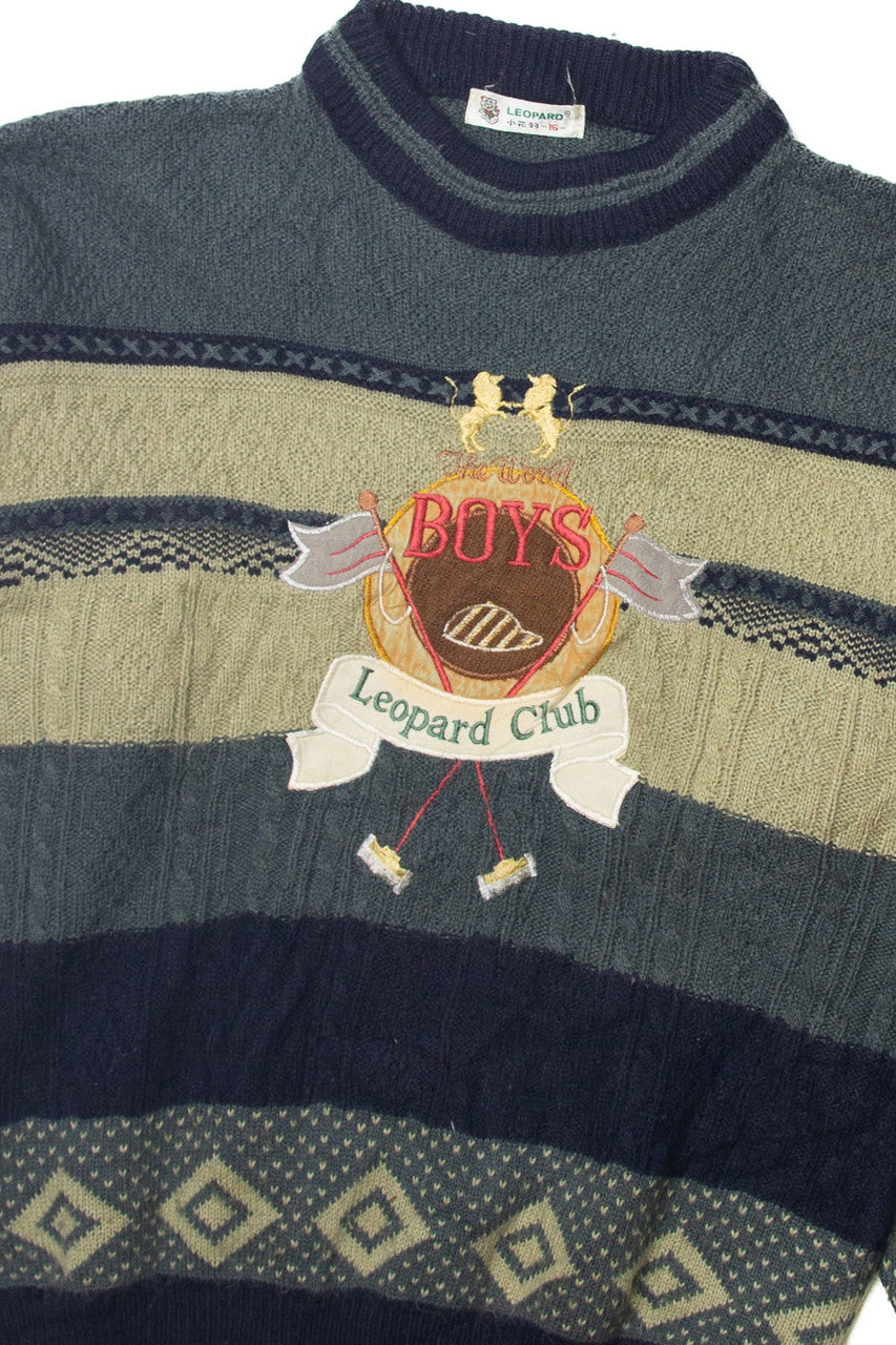 Vintage The World Boys Leopard 80s Sweater