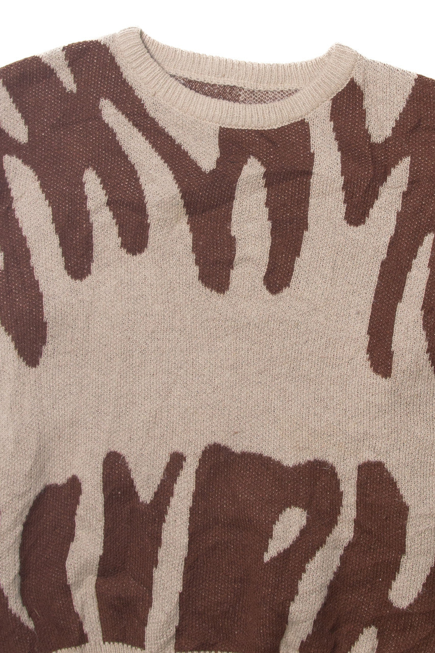 Vintage Brown Pattern 80s Sweater