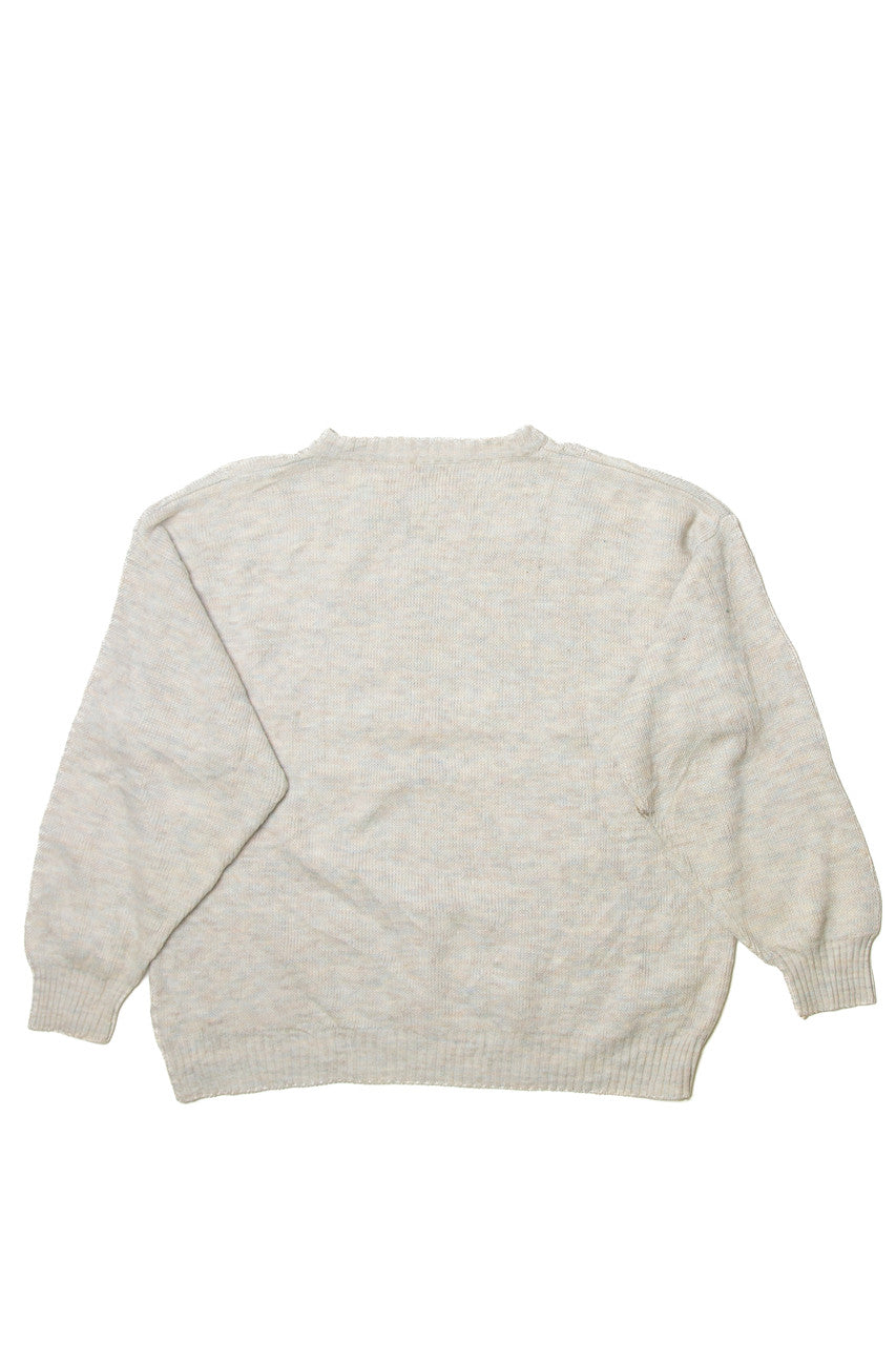 Vintage Striped Cable Knit 80s Sweater
