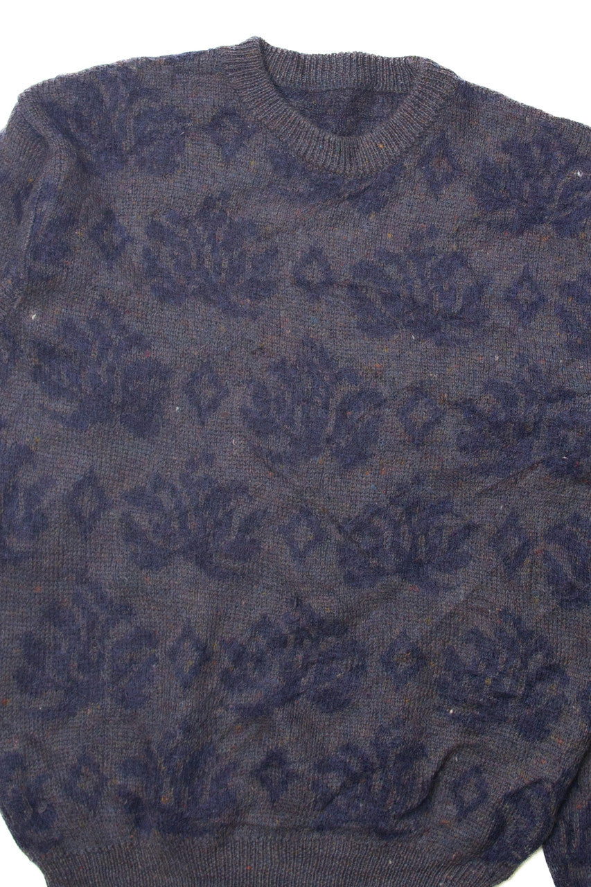Vintage Floral Pattern 80s Sweater