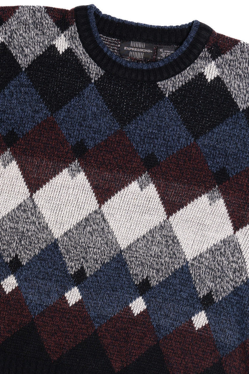 Vintage Expressions Argyle 80s Sweater (1980s)