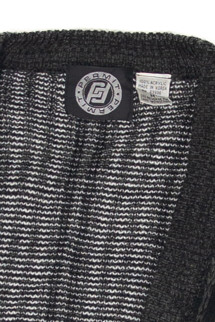 Vintage Permit Black And White 80s Cardigan (1980s)
