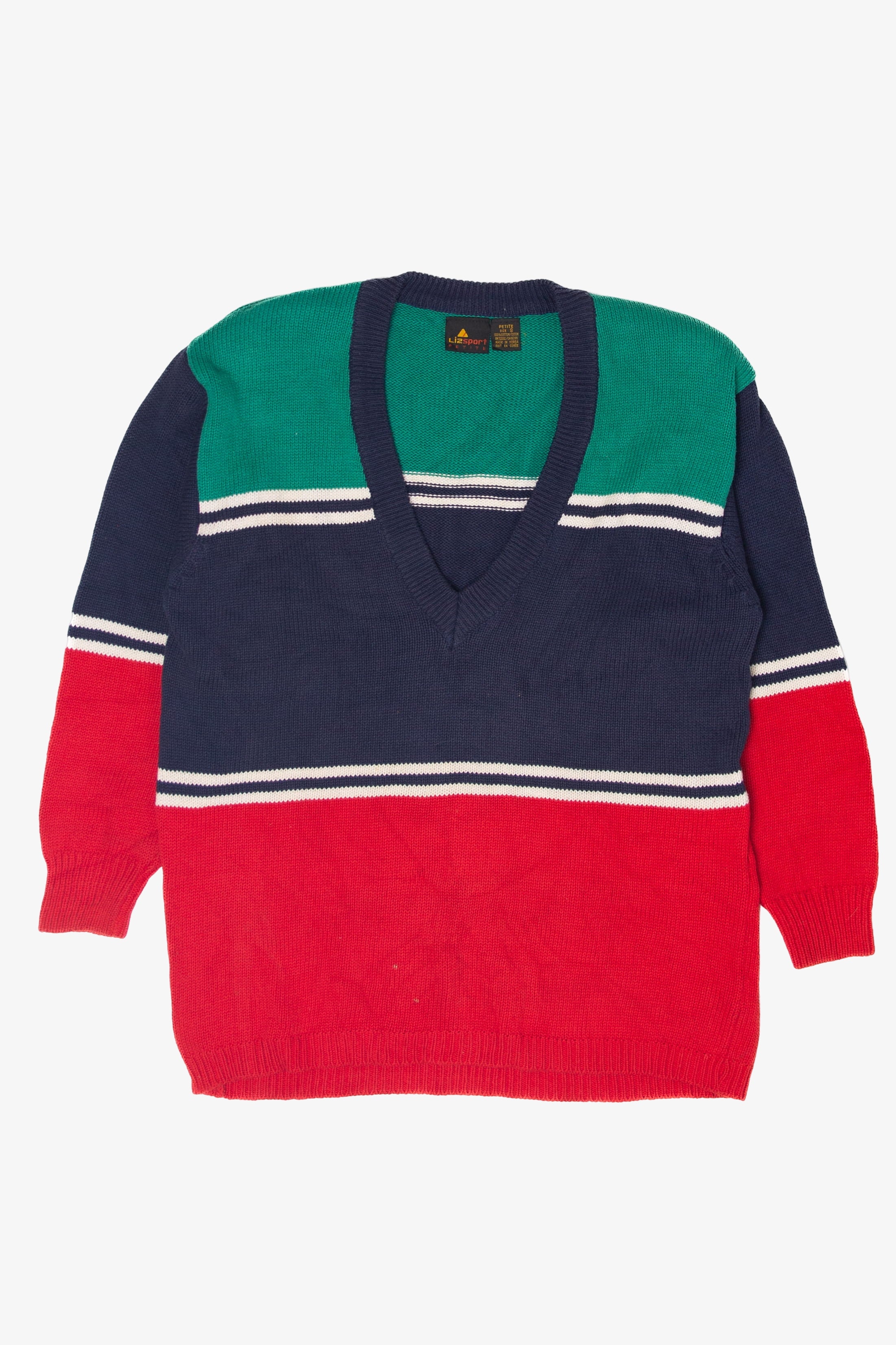 Vintage Lizsport V-Neck 80s Sweater