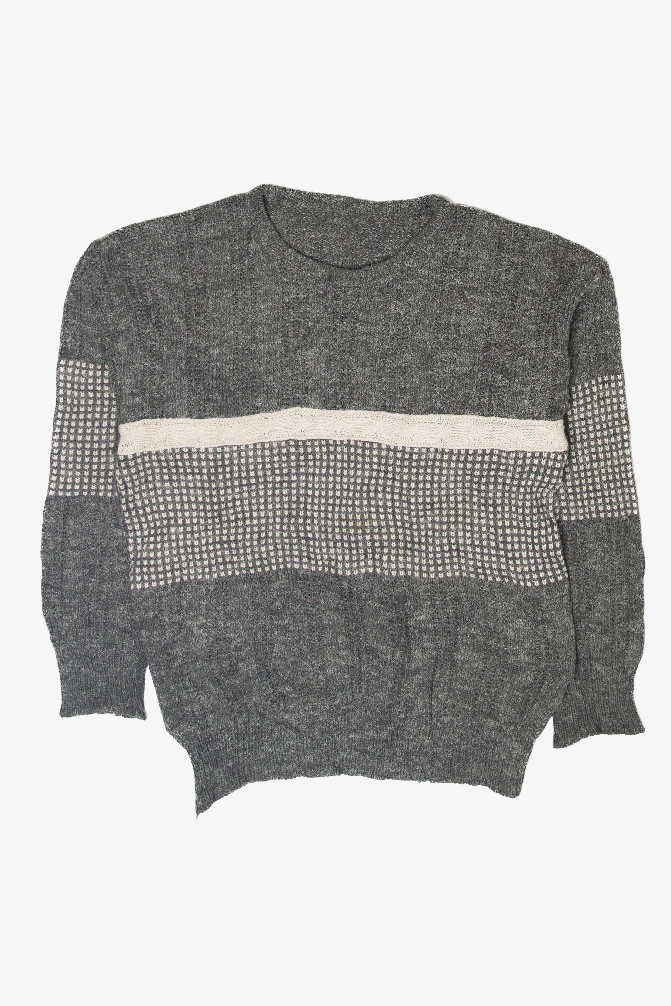 Vintage Gray Cable Knit 80s Sweater (1980s)