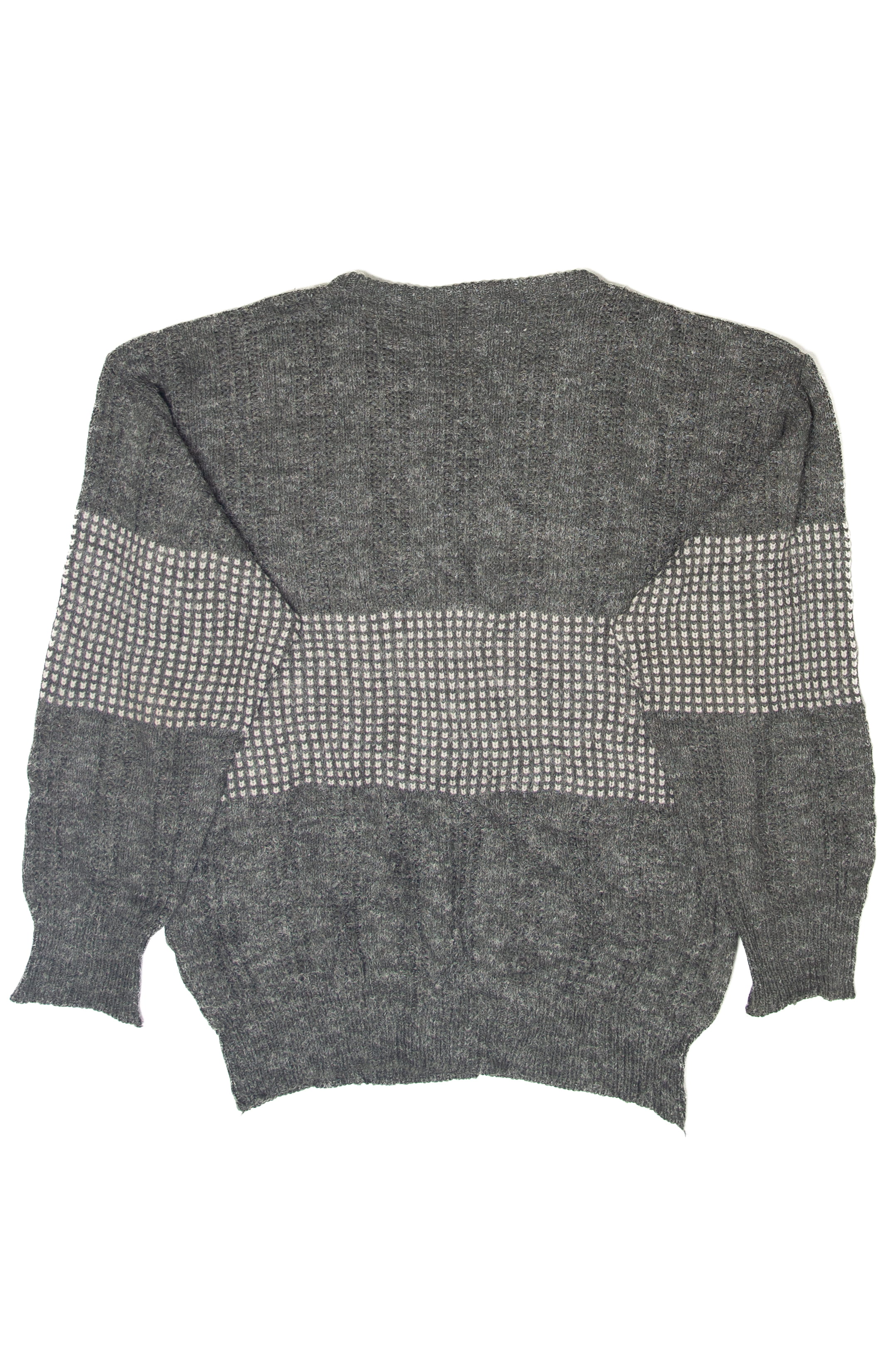 Vintage Gray Cable Knit 80s Sweater (1980s)