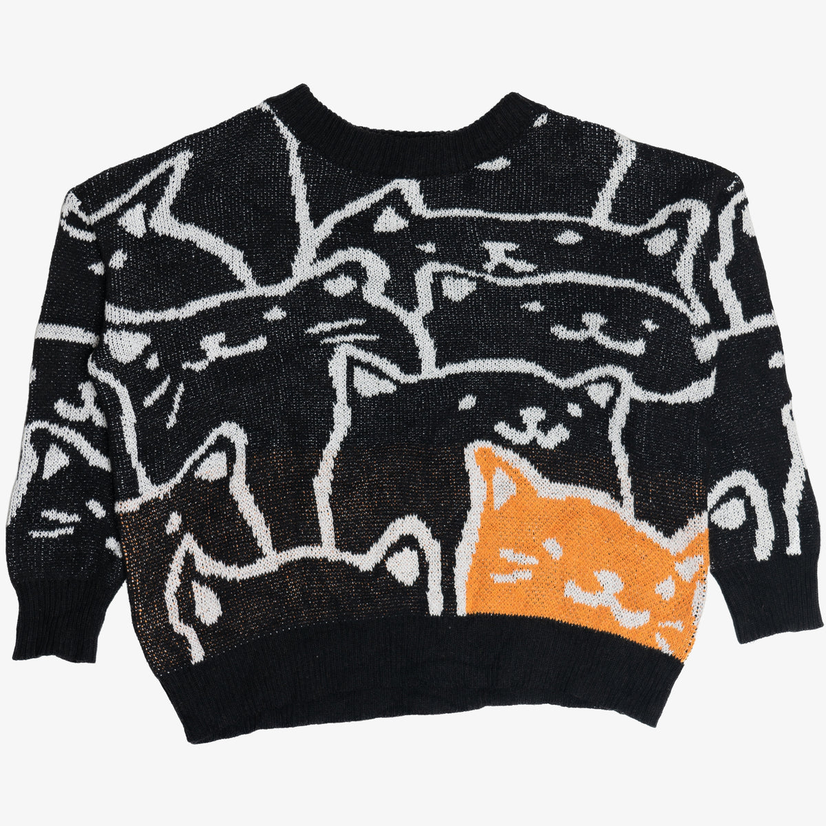 Peekaboo Orange Cat Roven Dino 80s Style Sweater – Ragstock