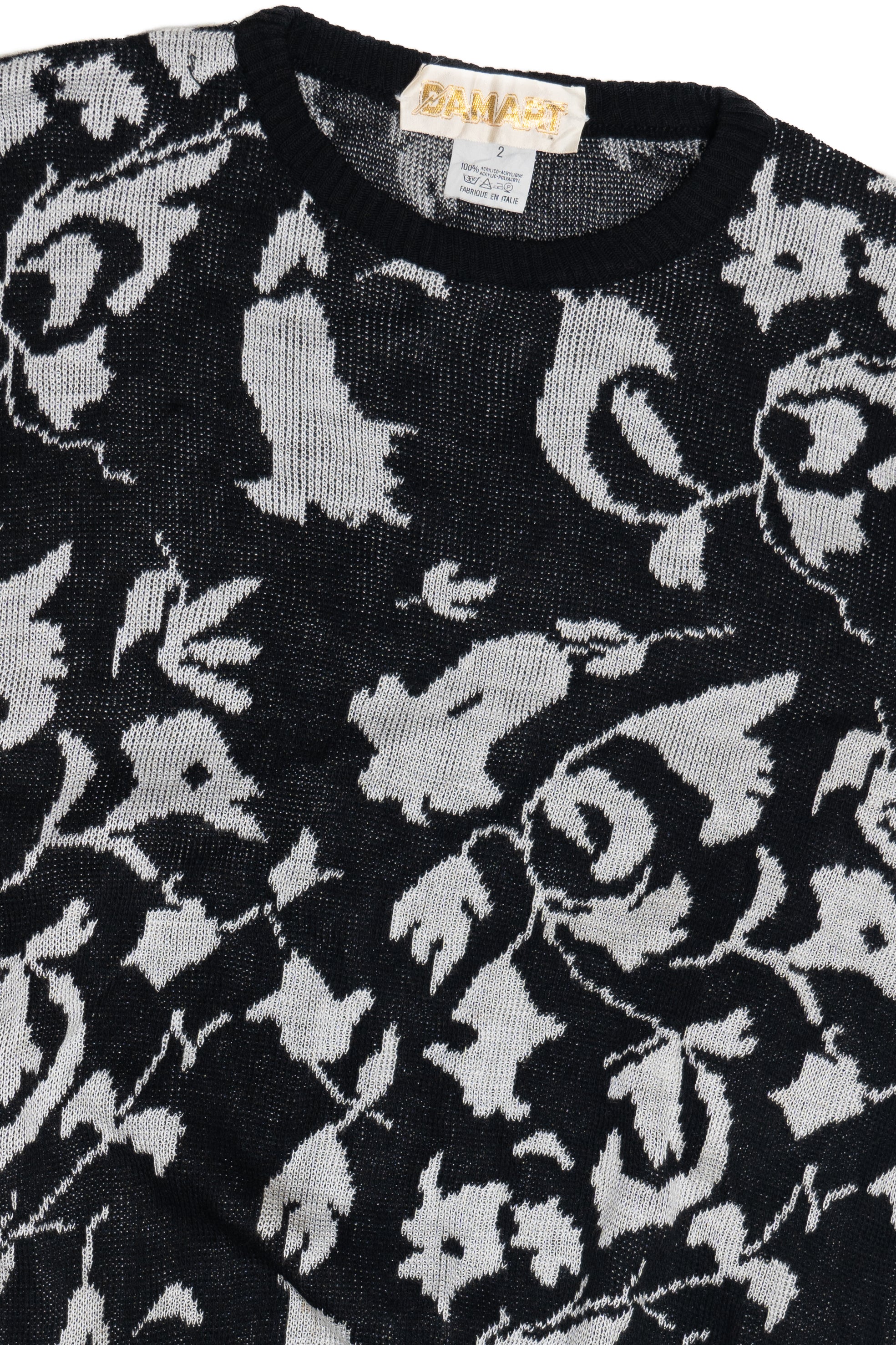 Vintage Damart Floral Pattern 80s Sweater (1980s)