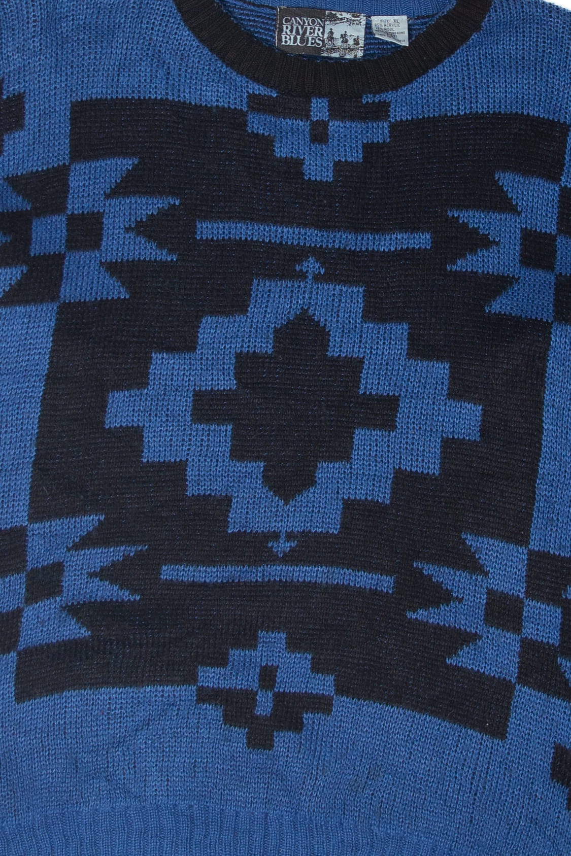 Vintage Canyon River Blues Geometric 80s Sweater (1980s)