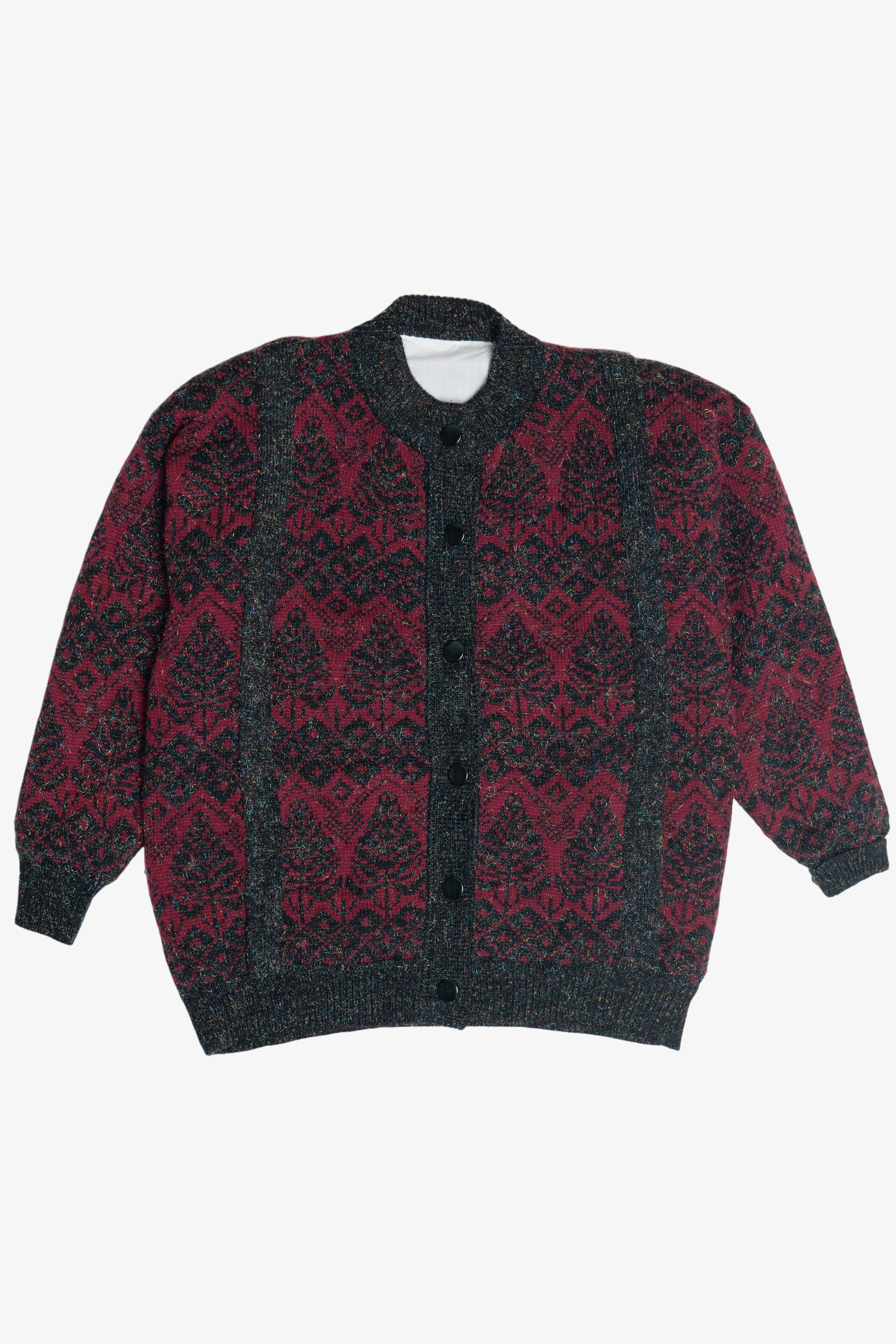 Vintage 80s Lined Cardigan Sweater (1980s)