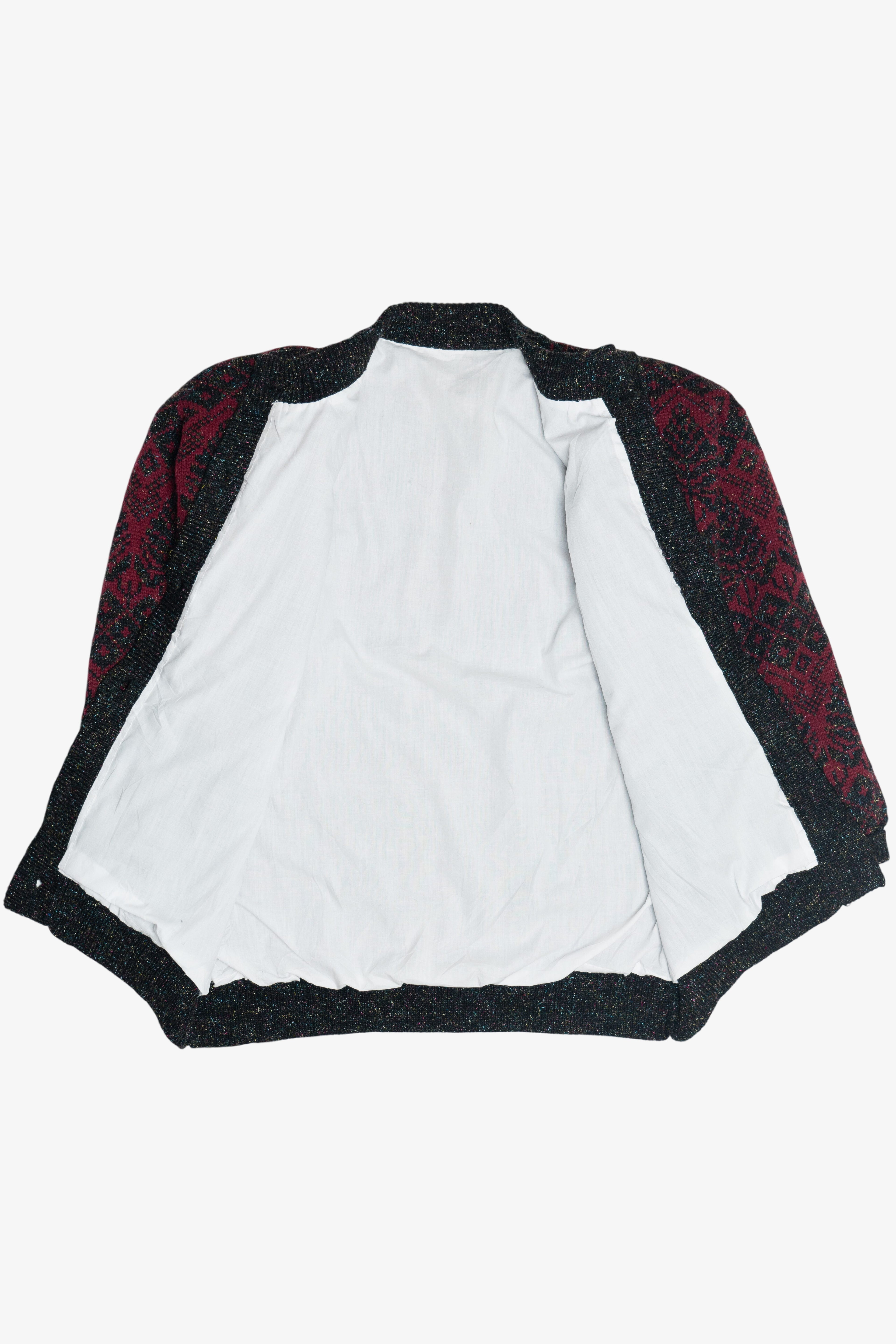 Vintage 80s Lined Cardigan Sweater (1980s)